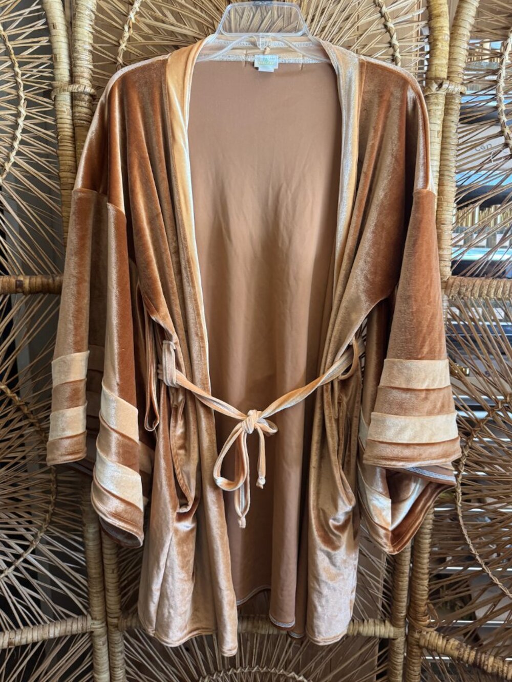 Solstice Intimates Velvet Short Robe | Peach | One Size